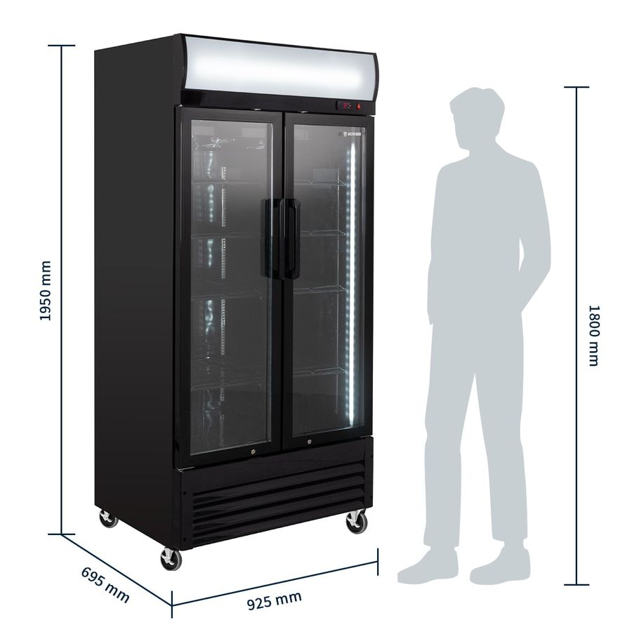 Drankenkoelkast ECO 630 met lichtbak en klapdeuren | 509 Liter | +2 tot +8 °C | Afsluitbaar