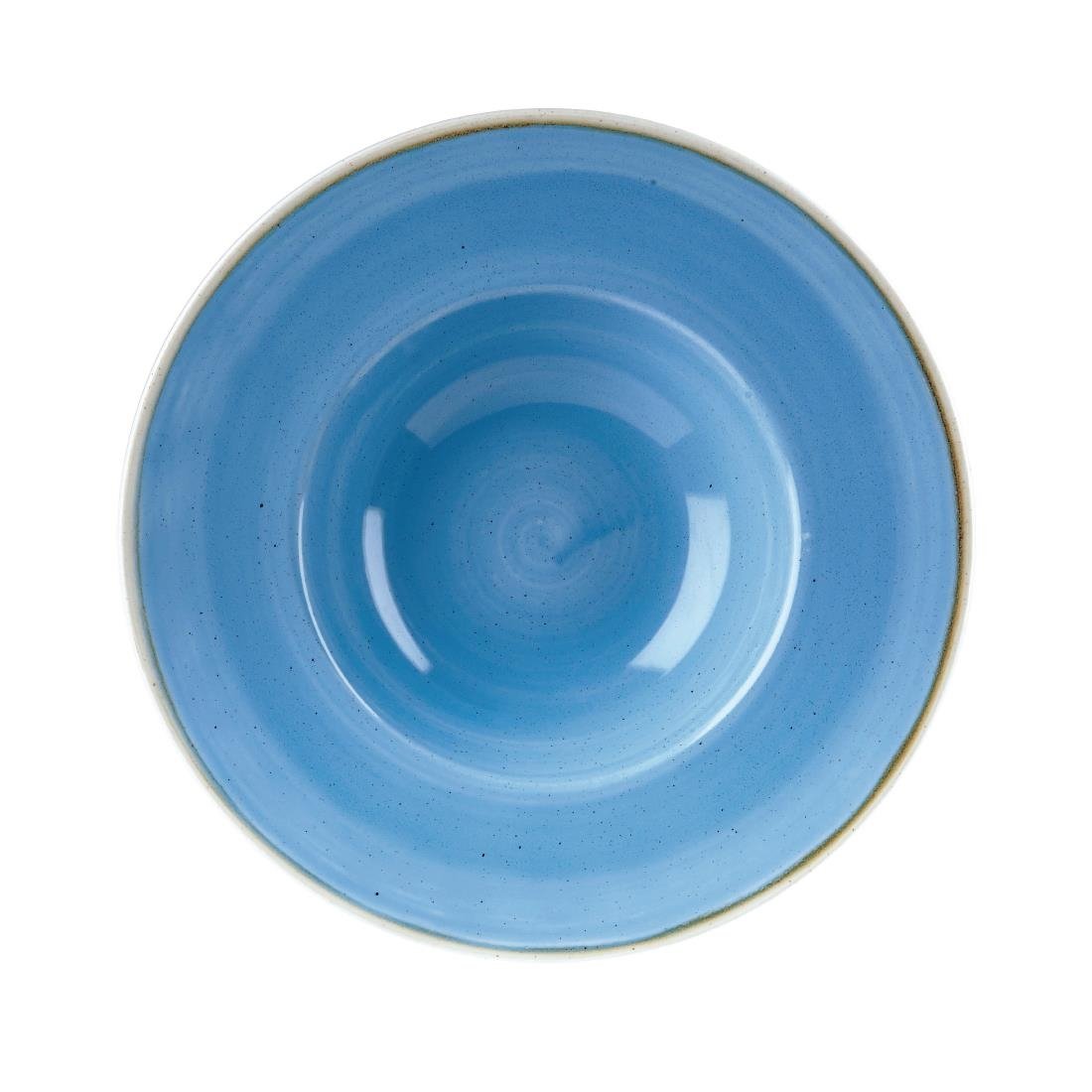 Churchill Stonecast Cornflower Blue kom met brede rand Medium 23.88 cm pak van 12