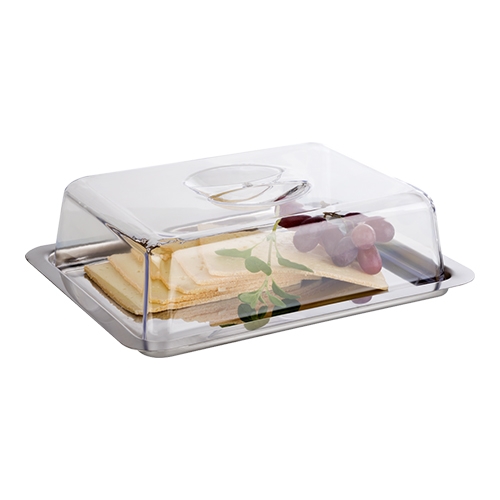 Plateau à servir avec cloche 25x19cm