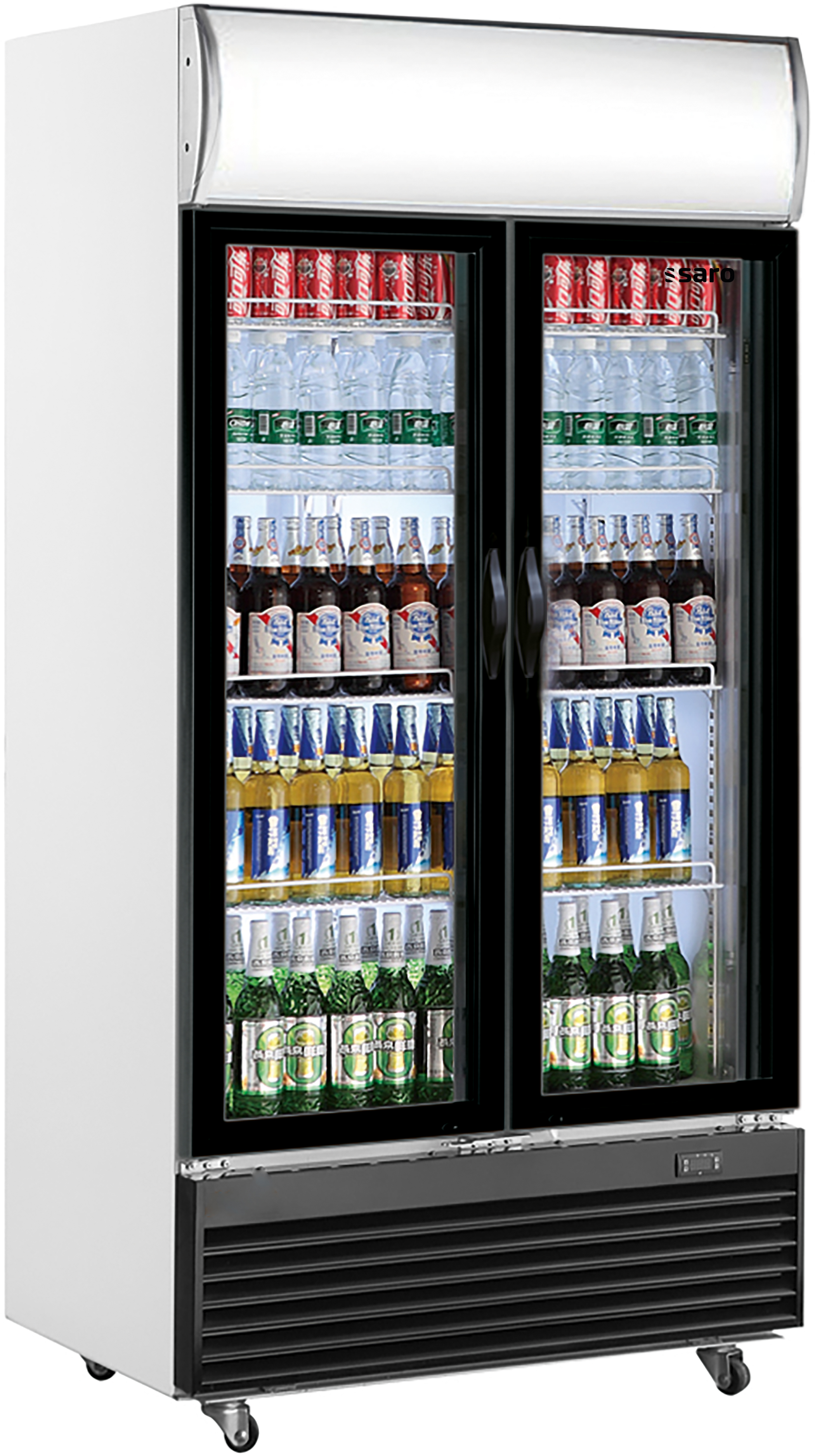 SARO Réfrigérateur à boissons, 2 portes, panneau publicitaire, GTK 800