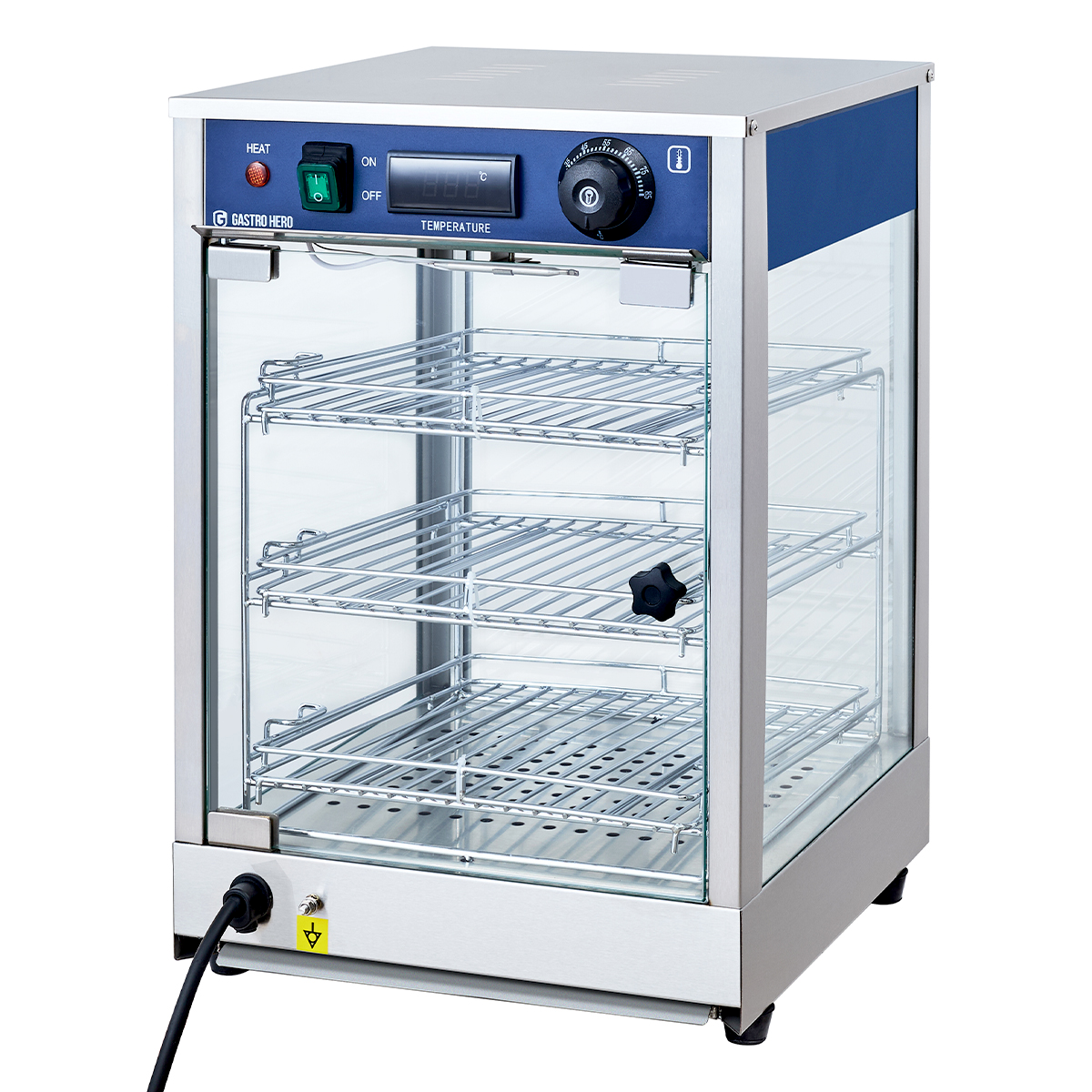 Warmhoudvitrine ECO 350 | 3 schappen | Halogeenverlichting | 30 tot 85 °C