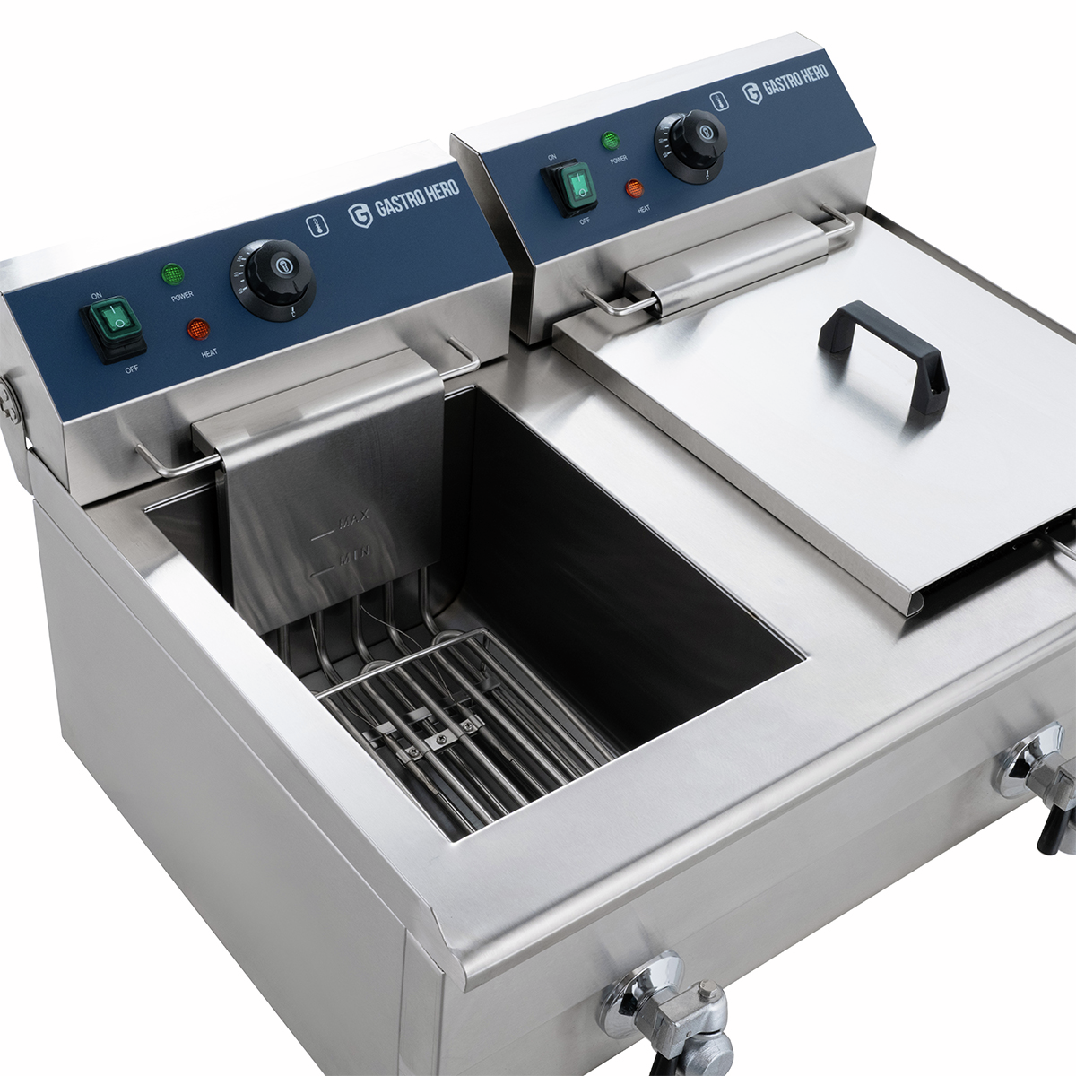 Elektrische dubbele friteuse ECO 13+13 liter met aftapkraan, 2x 5000 W, 400 V