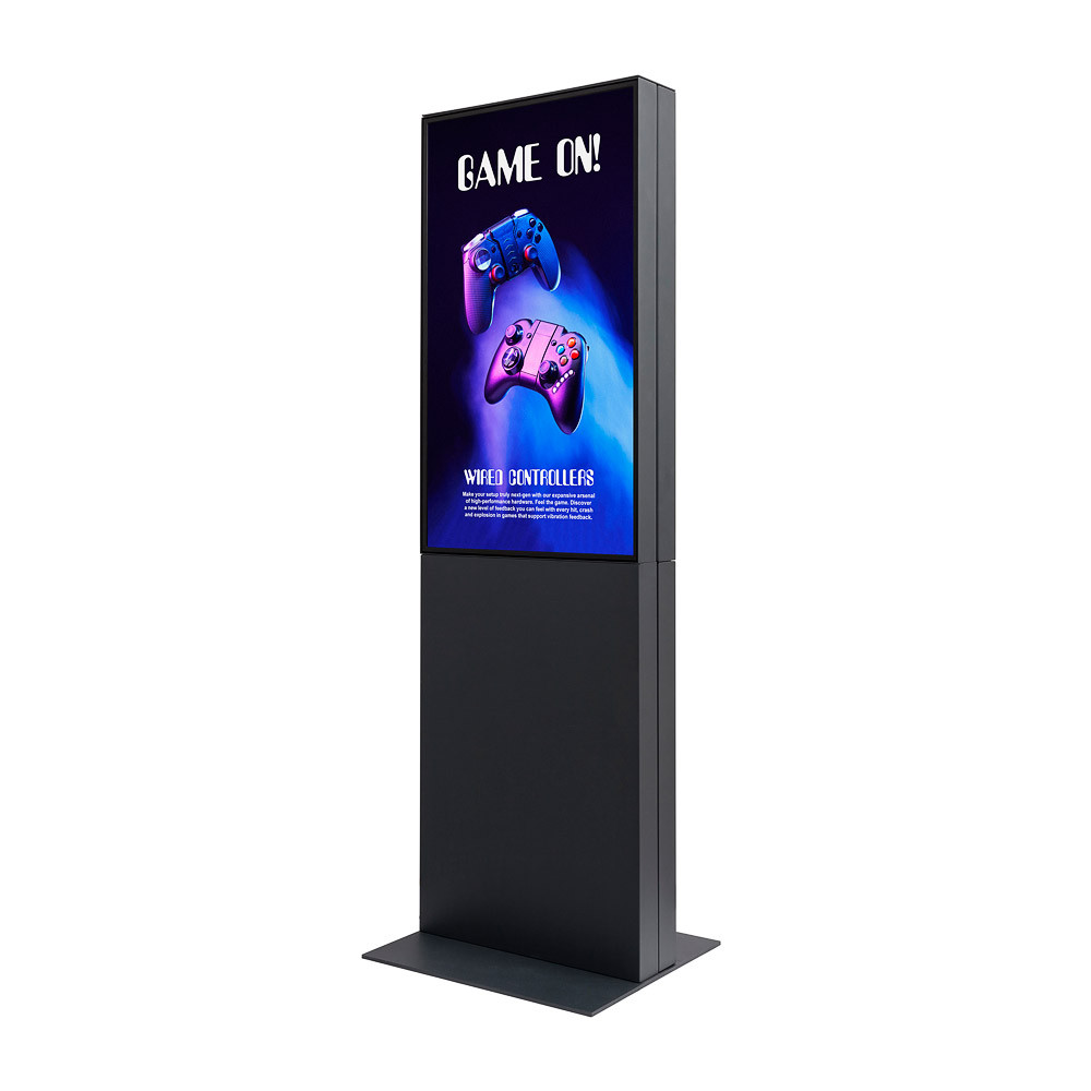 Digital Smart Line Totem, doppelseitig, mit 50-Zoll-Samsung-Bildschirm, Schwarz