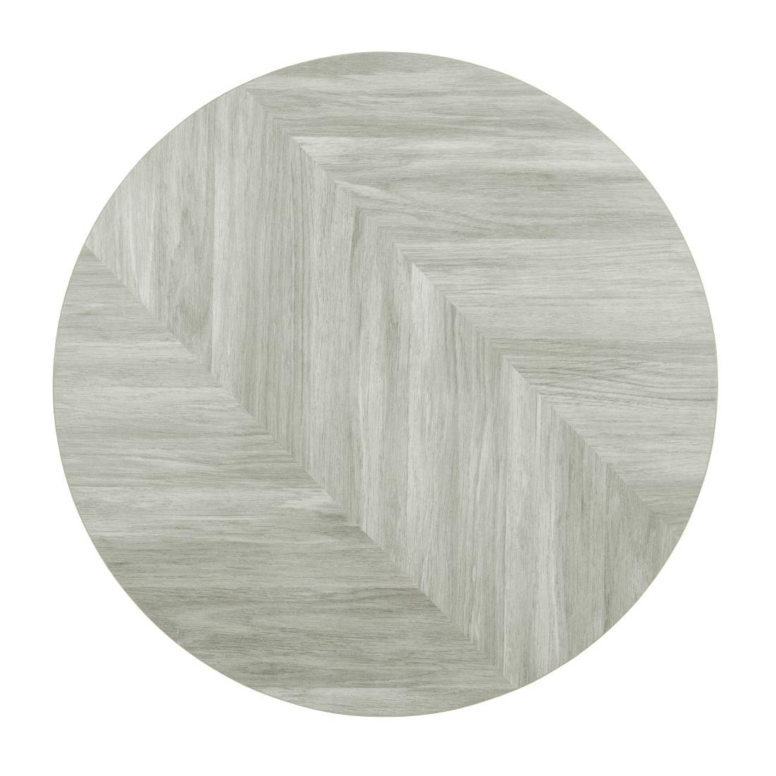 Plateau de table rond pré-percé Bolero Chevron 600mm