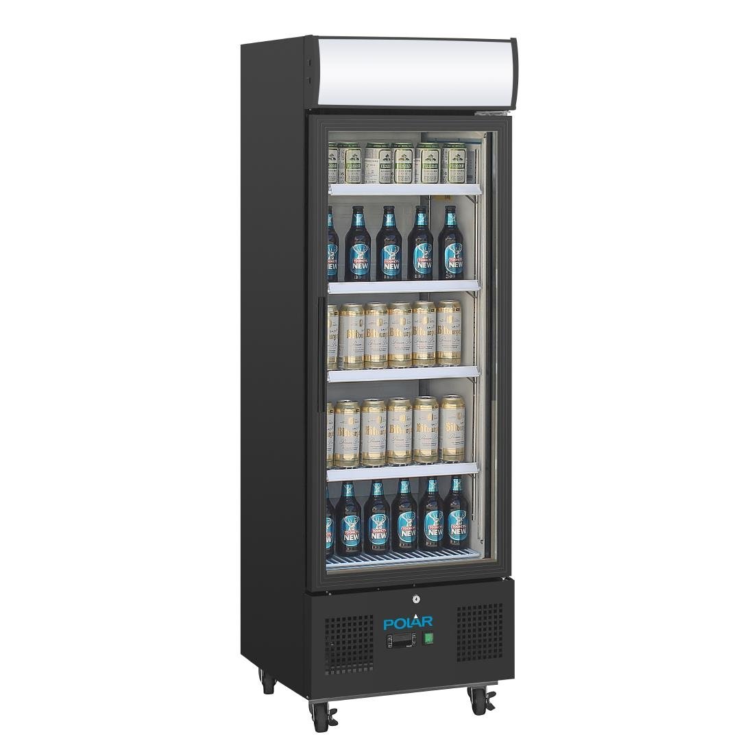 Polar G-Serie Standkühlschrank mit Display 218Ltr Schwarz