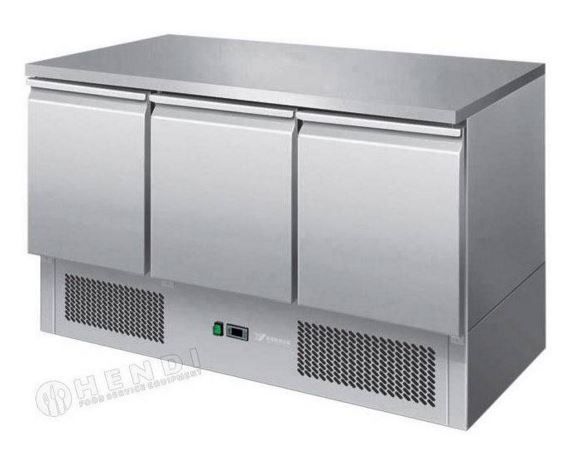 Comptoir Réfrigéré | Inox | 3 Portes | 1365x700x(h)880mm