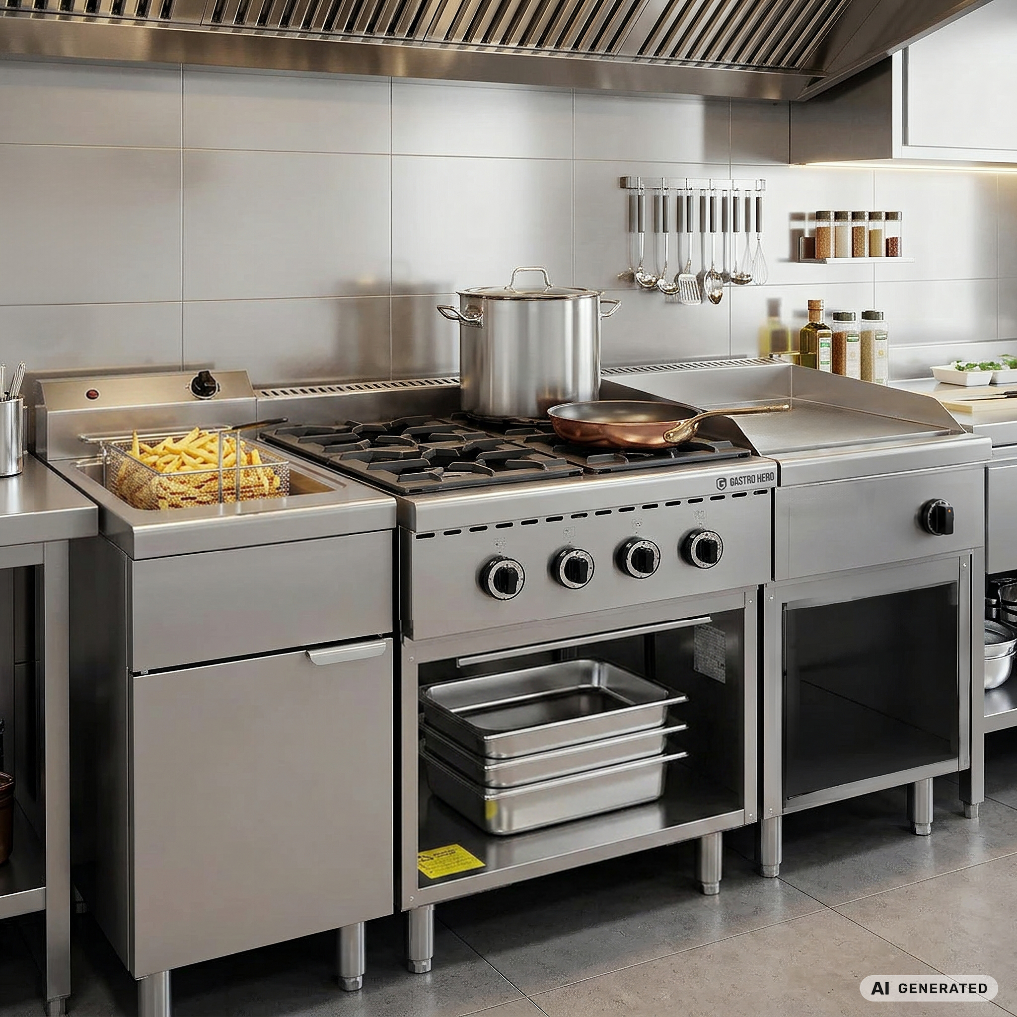 Gasfornuis ECO met open onderstel - 28,8 kW - 4 branders