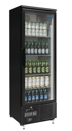 OUTLETRéfrigérateur avec porte vitrée noir - 370 litres - 60x51x(h)188cm