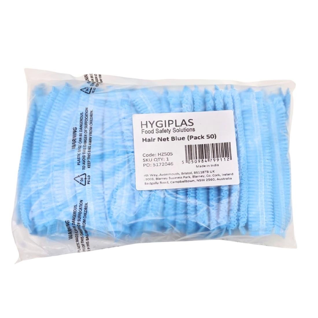 Filets à cheveux Hygiplas bleus (lot de 50)