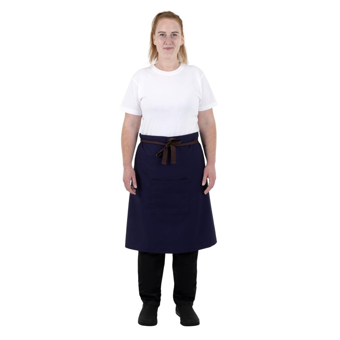 Southside Baumwoll-Canvas-Bistro-Schürze Marineblau Southside Baumwoll-Canvas-Bistro-Schürze Marineblau
