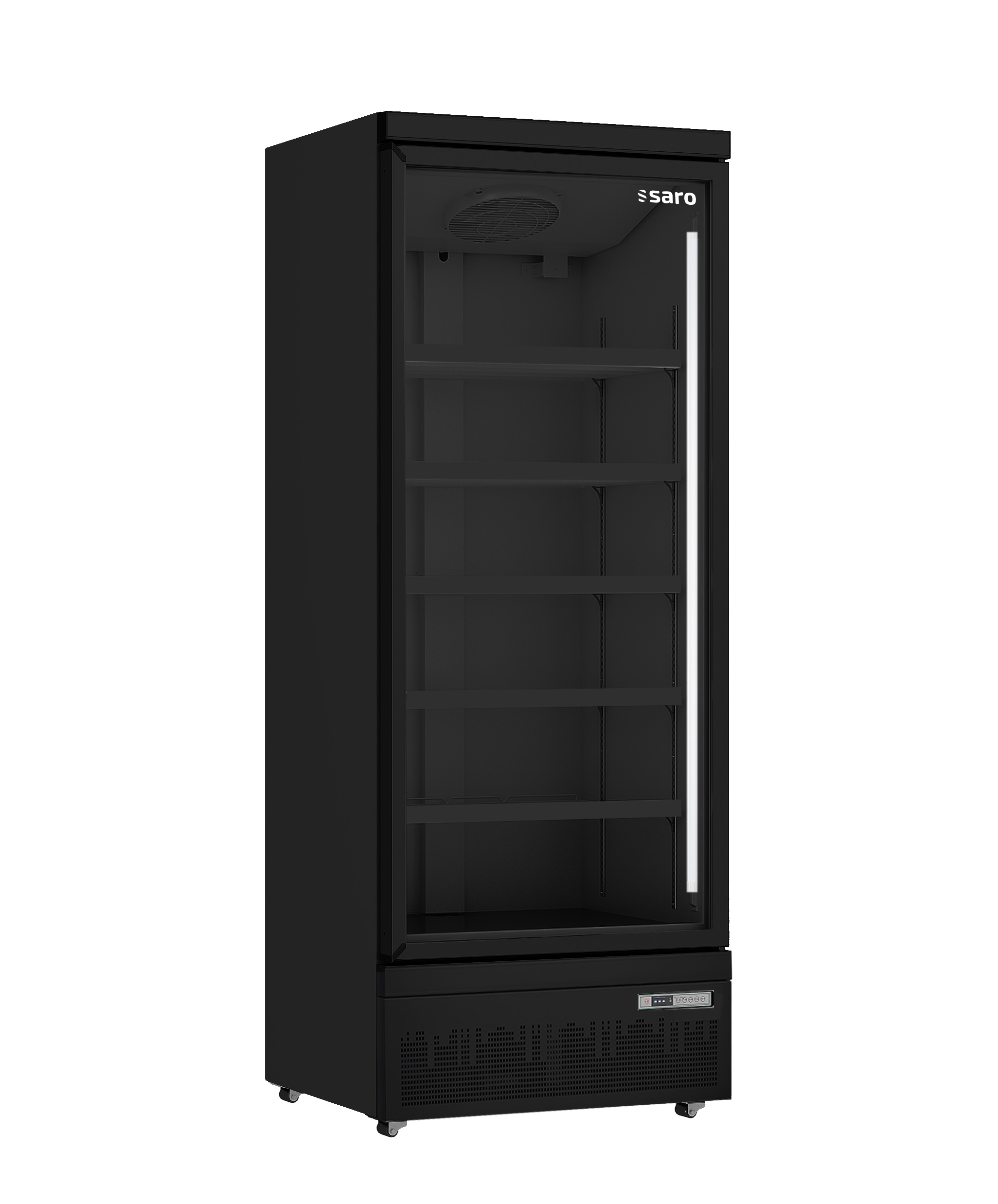 Réfrigérateur SARO, porte vitrée, modèle GTK 600 PRO - noir