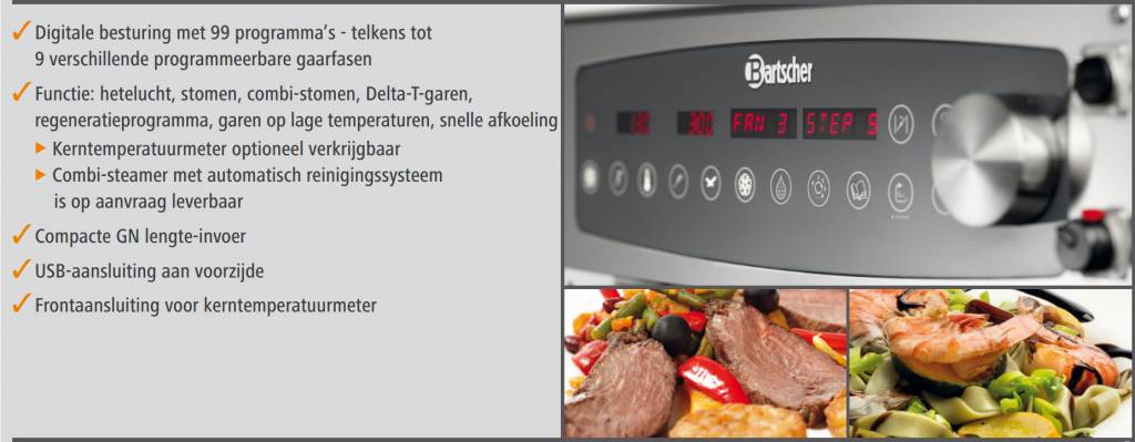 Combi-Steamer - 6 x 1/1 GN - 11 Inschuifelementen - 52x85 x(h)77cm