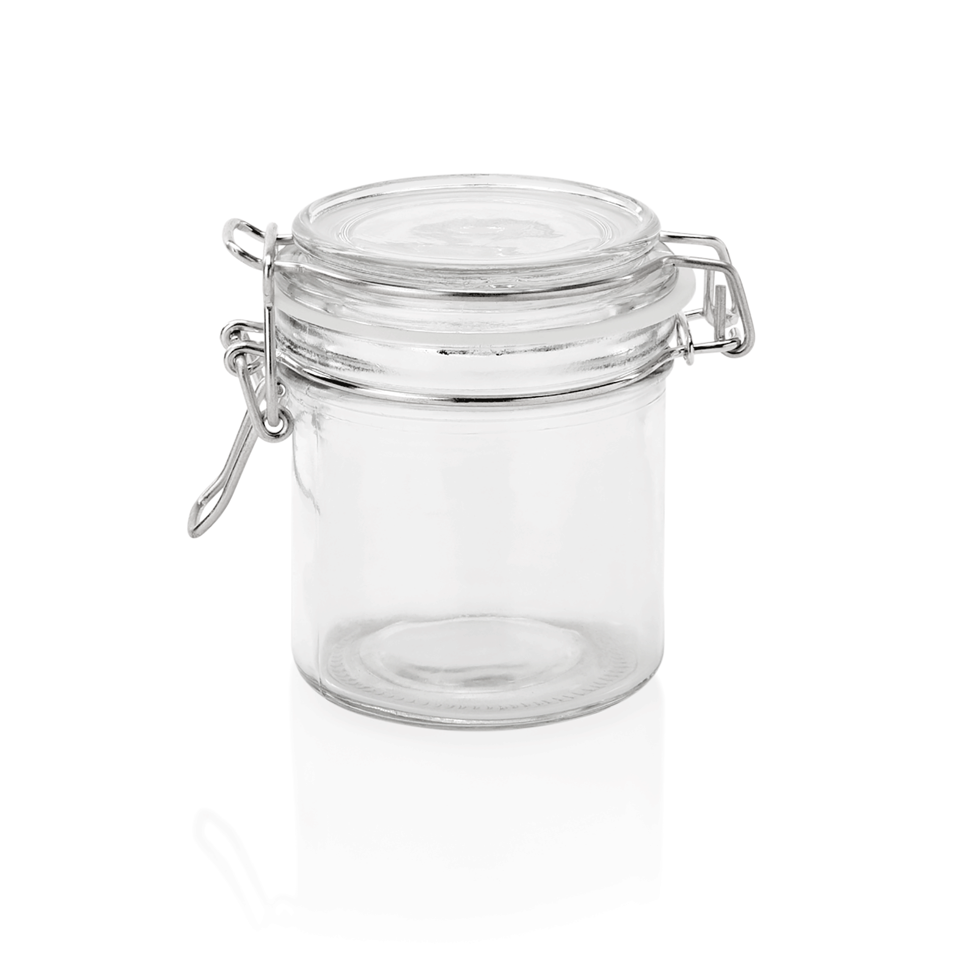 Beugelpotten-set, 0,3 l, Ø 8,5 cm, Hoogte 10,5 cm, Set van 2 stuks, Glas, Roestvrij staal