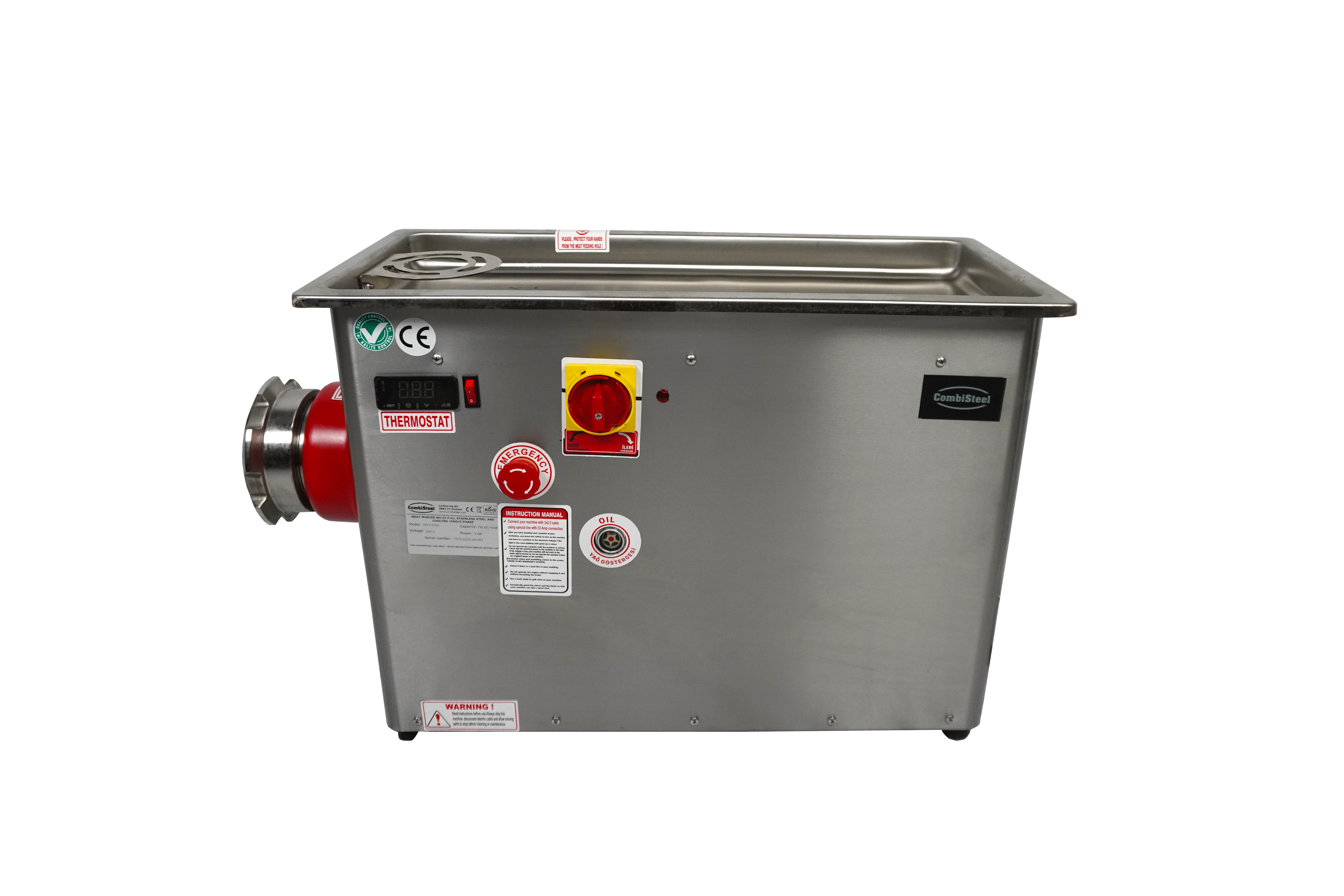 Gehaktmolen 32 - 750Kg/H 230V - Met Vaste Gekoelde Kop