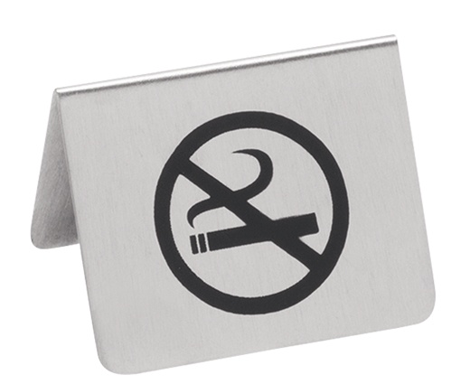 Bordje No Smoking RVS | 2 Zijdig Bedrukt | 55x(H)45mm