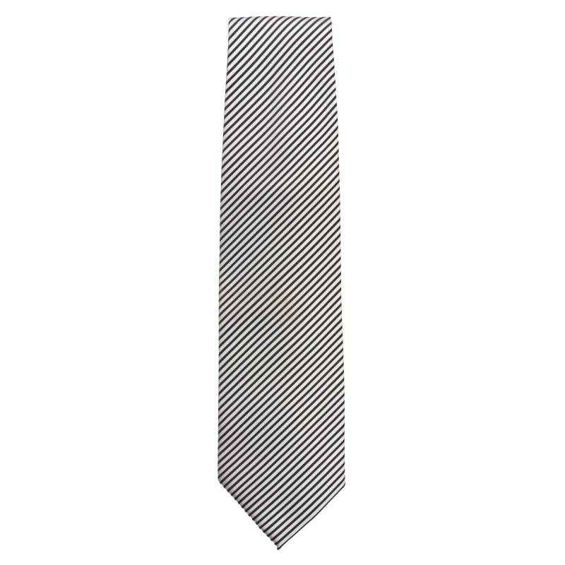 Cravate Rayée Noir/Gris - UnifromWorks