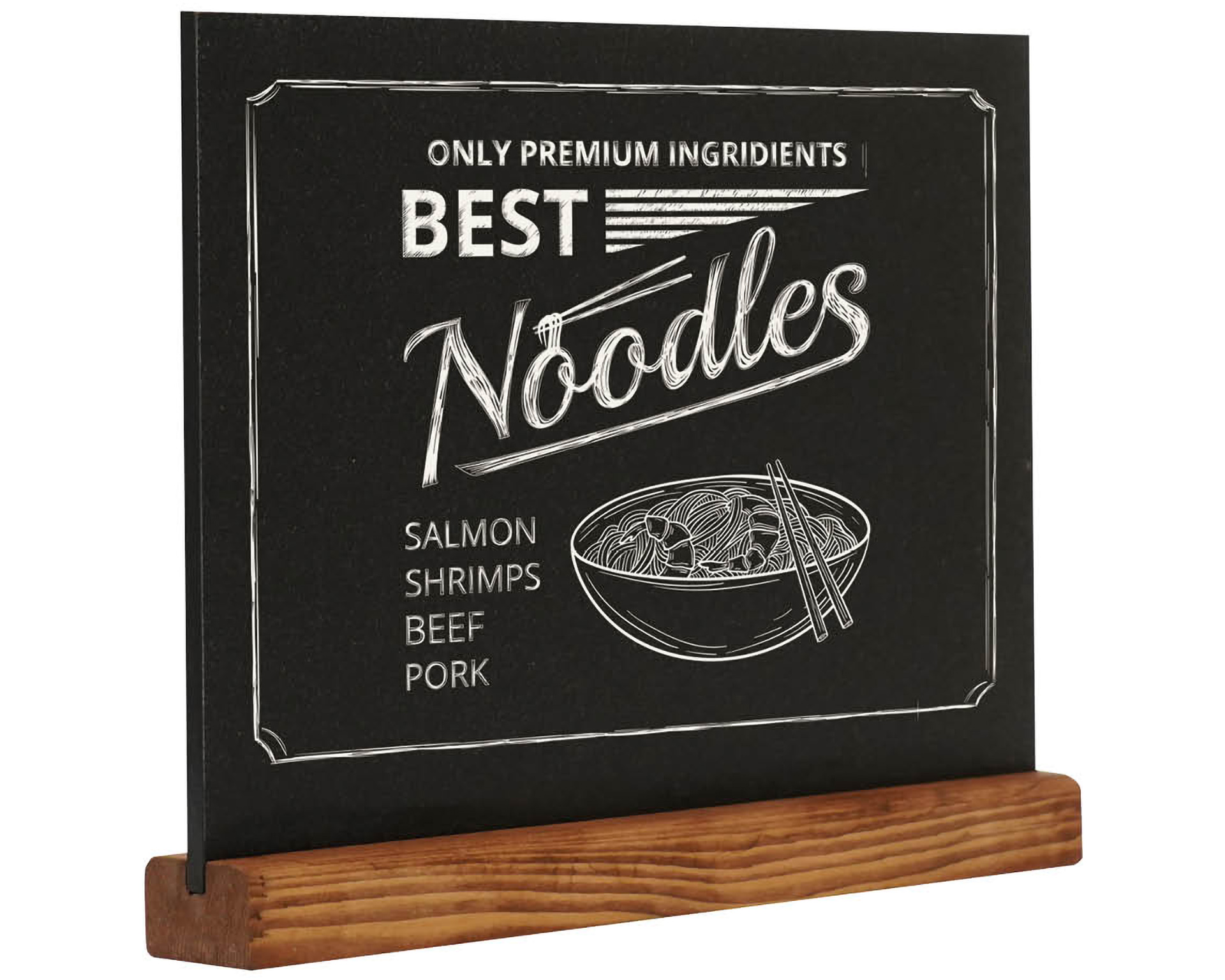 Krijtbord A4 liggend - Voet van dennenhout