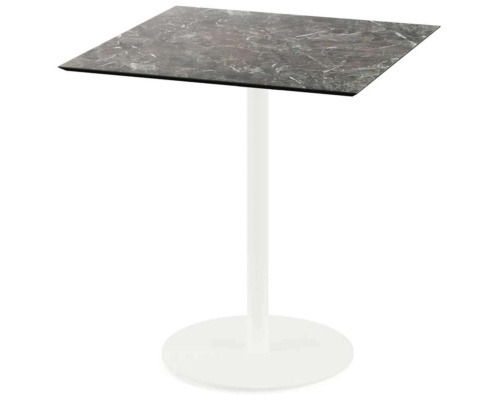 Table de terrasse Urban piètement blanc + plateau Galaxy Marble HPL 70x70cm