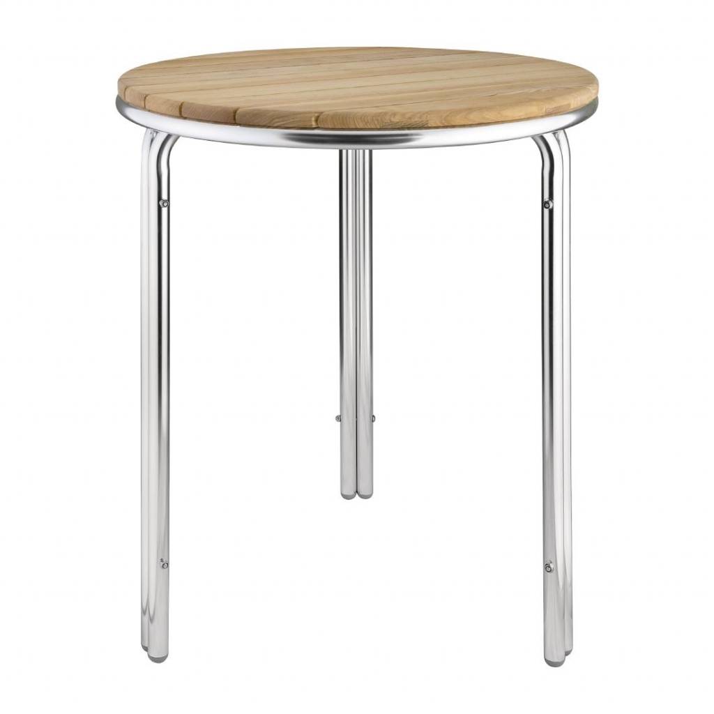 Runder Tisch | 72 x 60(Ø)cm | Aluminium/Eschenholz