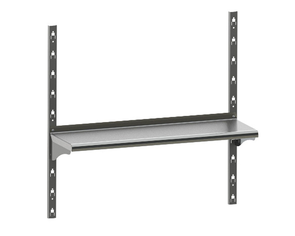 Etagère murale rayonnee reglable 1000x400 - 2 consoles - Inox