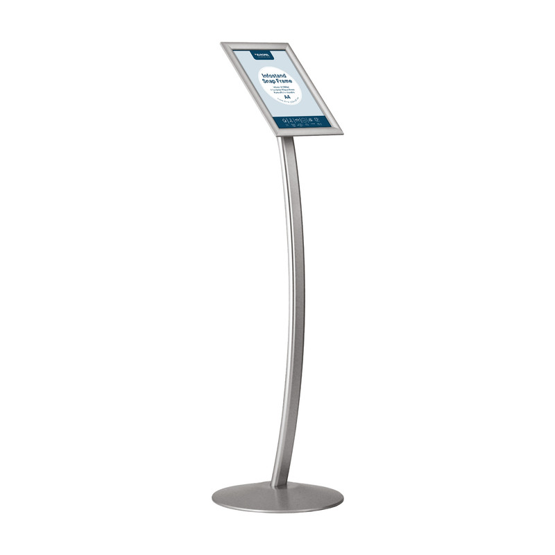 Infostandaard gebogen - A4 - Aluminium/staal