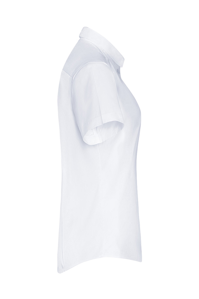 Kurzarm Damenbluse Active-Stretch in Slim-Fit - Weiß - XS