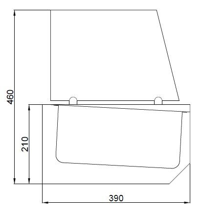Vitrine réfrigérée annexe 6x 1/3GN | acier inoxydable | 1550x390x(h)460mm