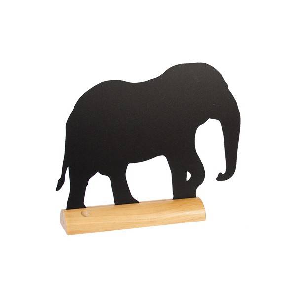 Tisch Kreidetafel Wood Silhouette Elefant | Inkl. Kreidestift