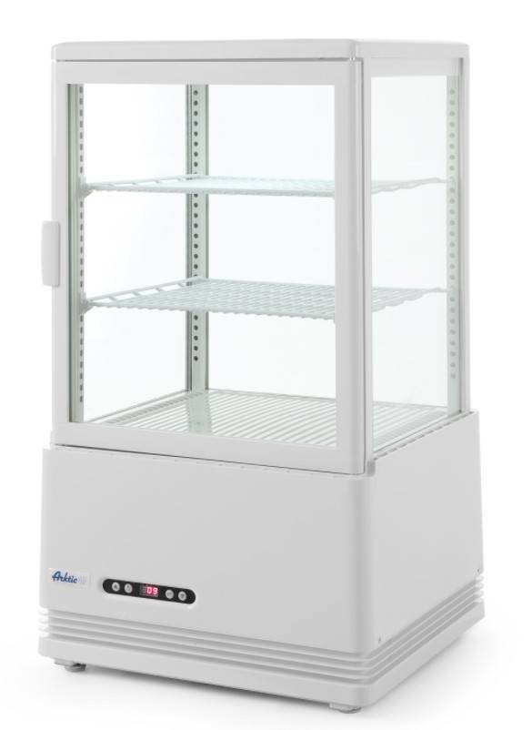 Aufsatzkühlvitrine Weiß | 58 Liter | Zwangsluftkühlung | 452x406x(h)816mm