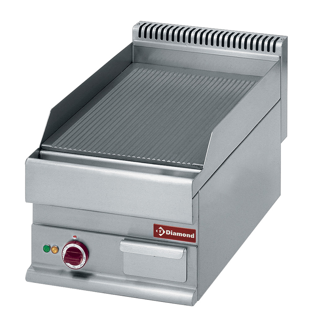 Elektrische bakplaat geribt - 400x650x(h)380mm - 230V