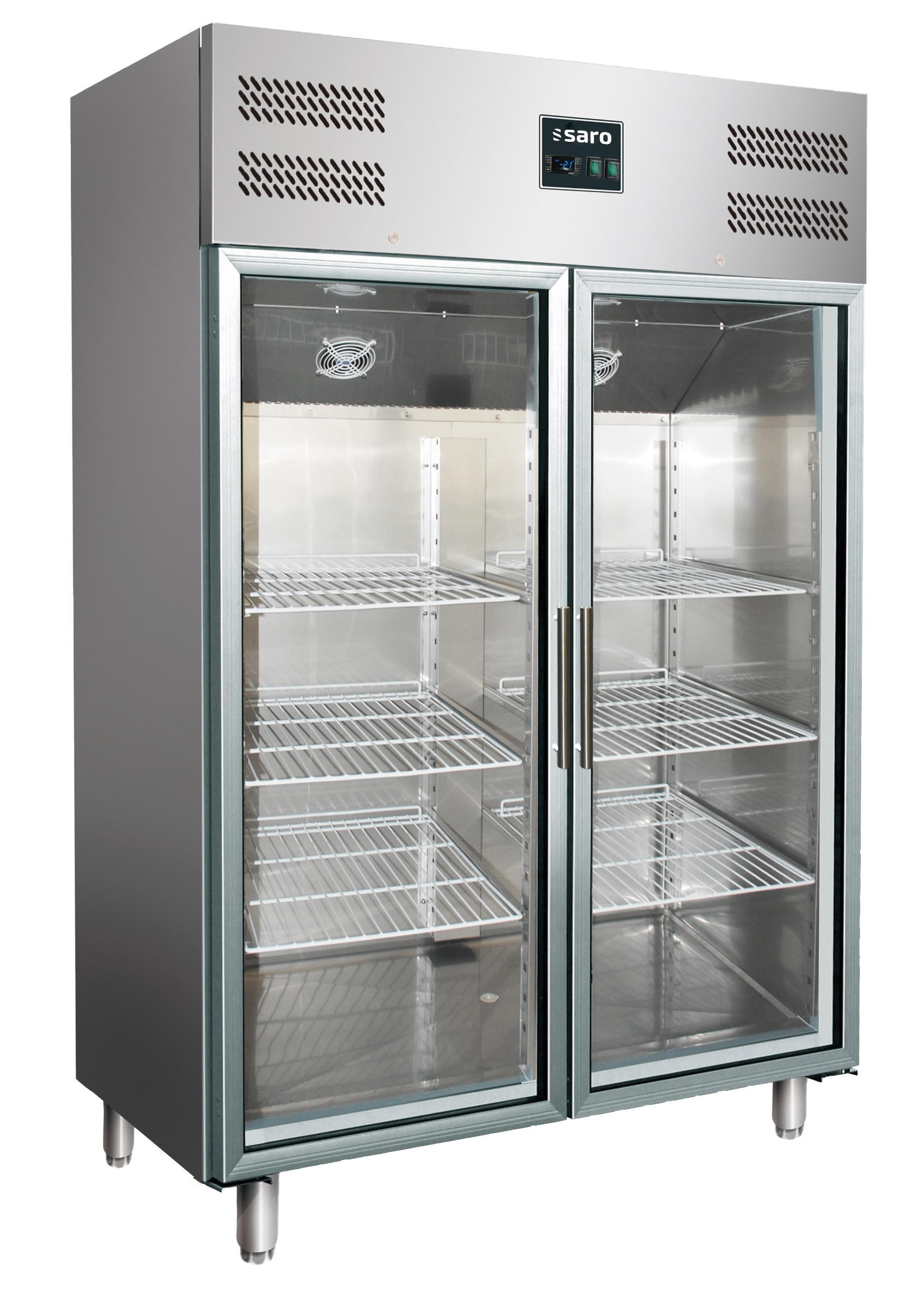 SARO Réfrigérateur professionnel, portes vitrées, 2/1 GN, GN 1200 TNG