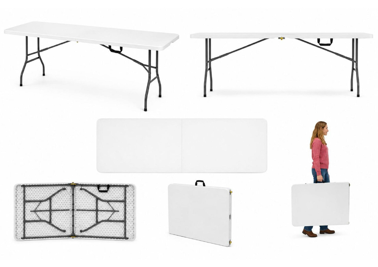 Table pliante - Blanche - 1800x740x(h)740mm