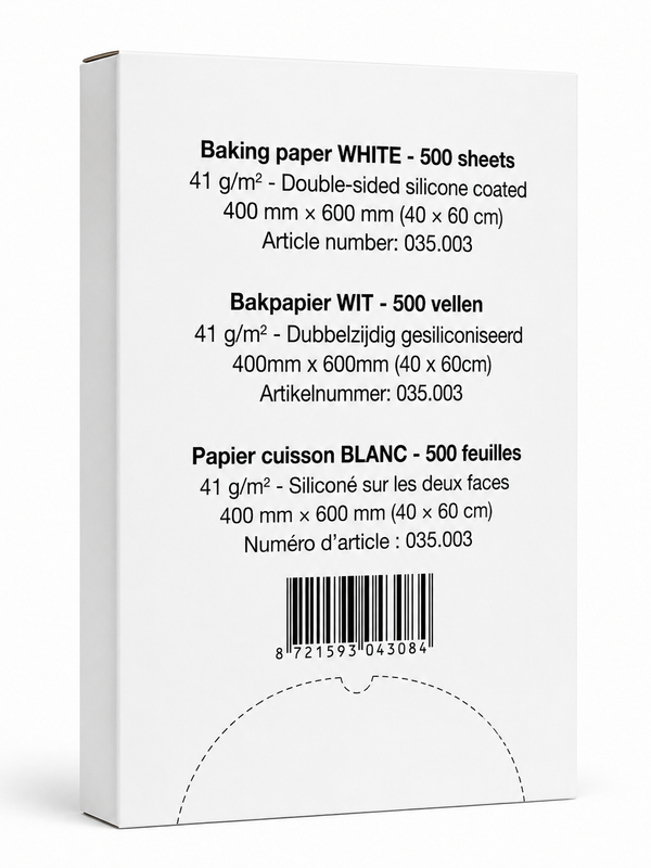 Bakpapier 60x40 cm - 500 vellen - Dubbelzijdig Siliconen Gecoat - 41 g/m² - ProSelectt
