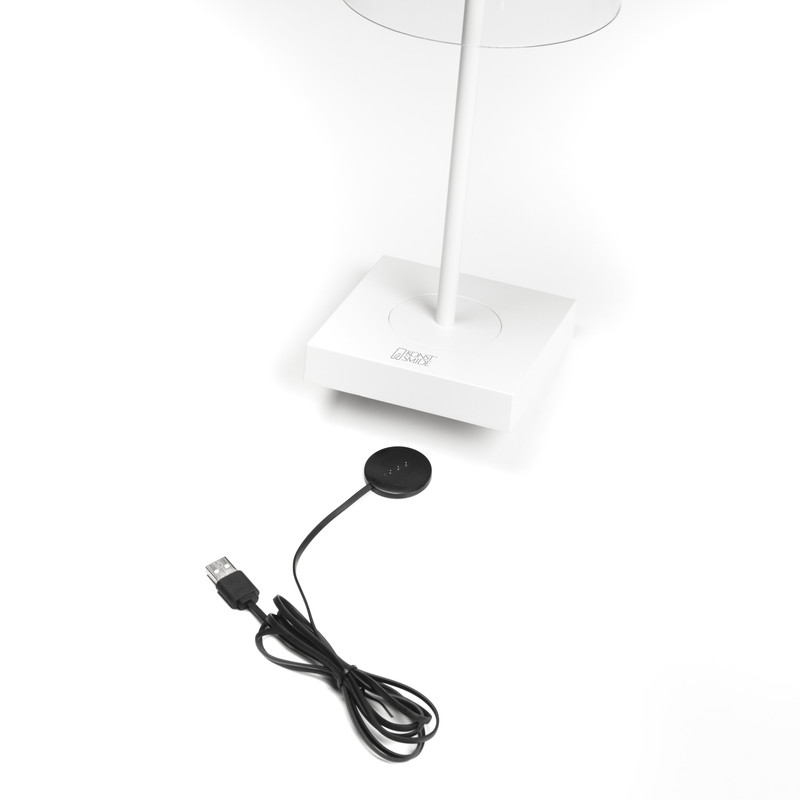 Scilla blanc mat - Lampe d'extérieur LED - USB rechargeable - 27x11cm
