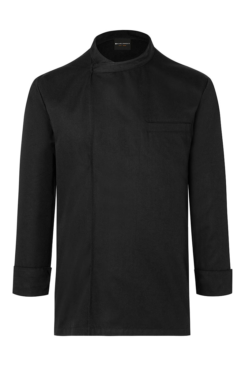 Langarm Überwurf-Kochhemd Basic - Schwarz - M
