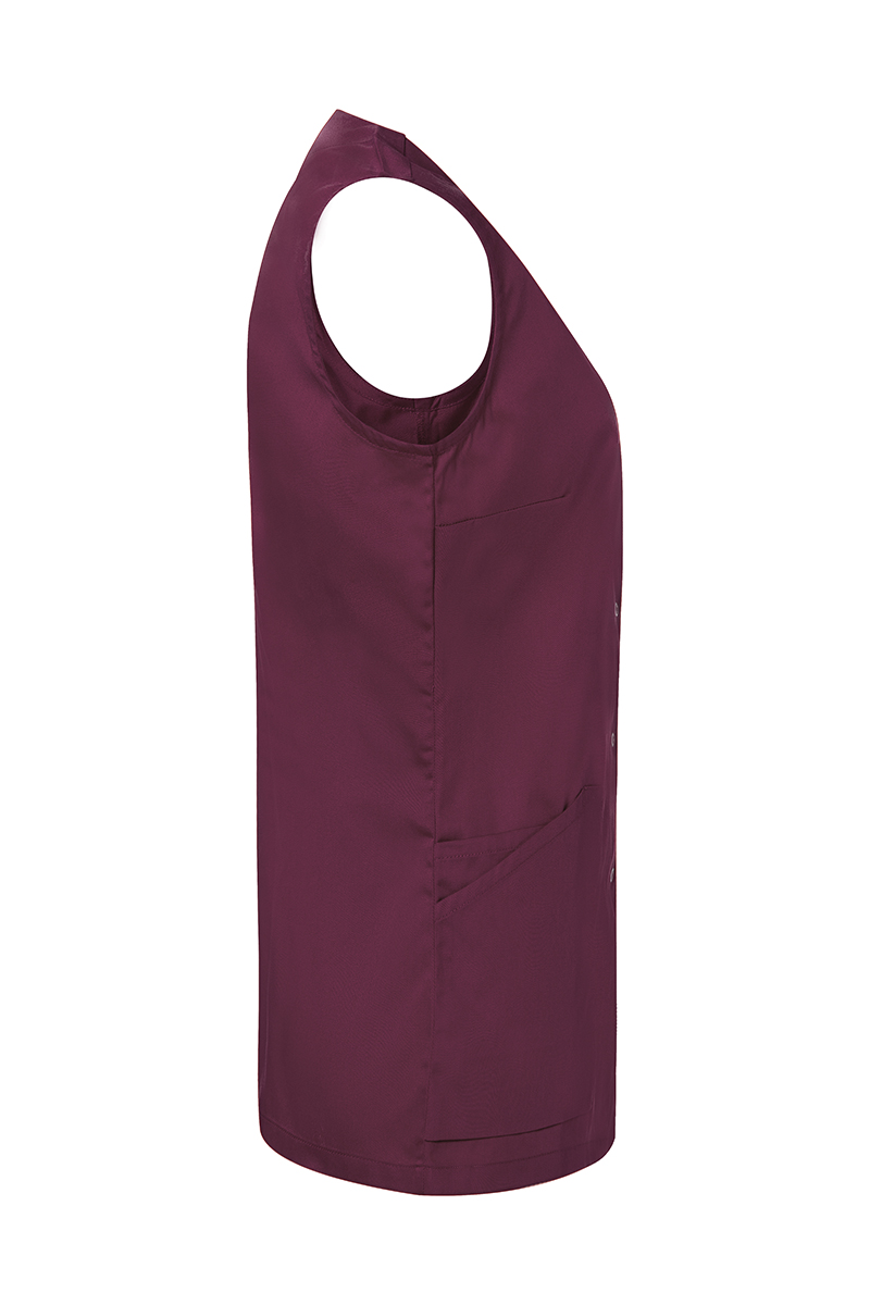 Ärmelloser Damenkasack Essential, aus nachhaltigem Material - Aubergine - 52