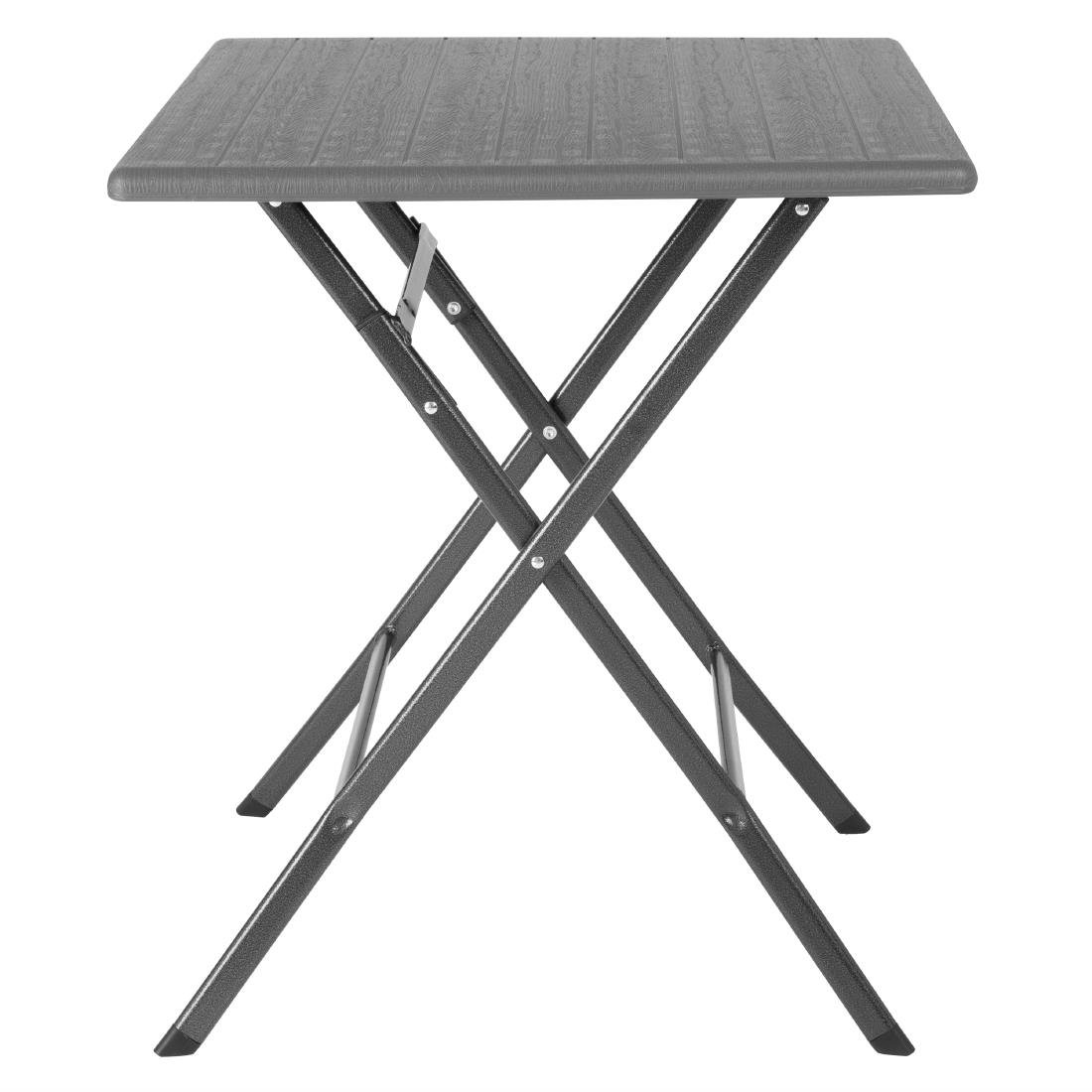 Bolero Vierkante Opvouwbare Tafel HDPE Hout Effect 620mm