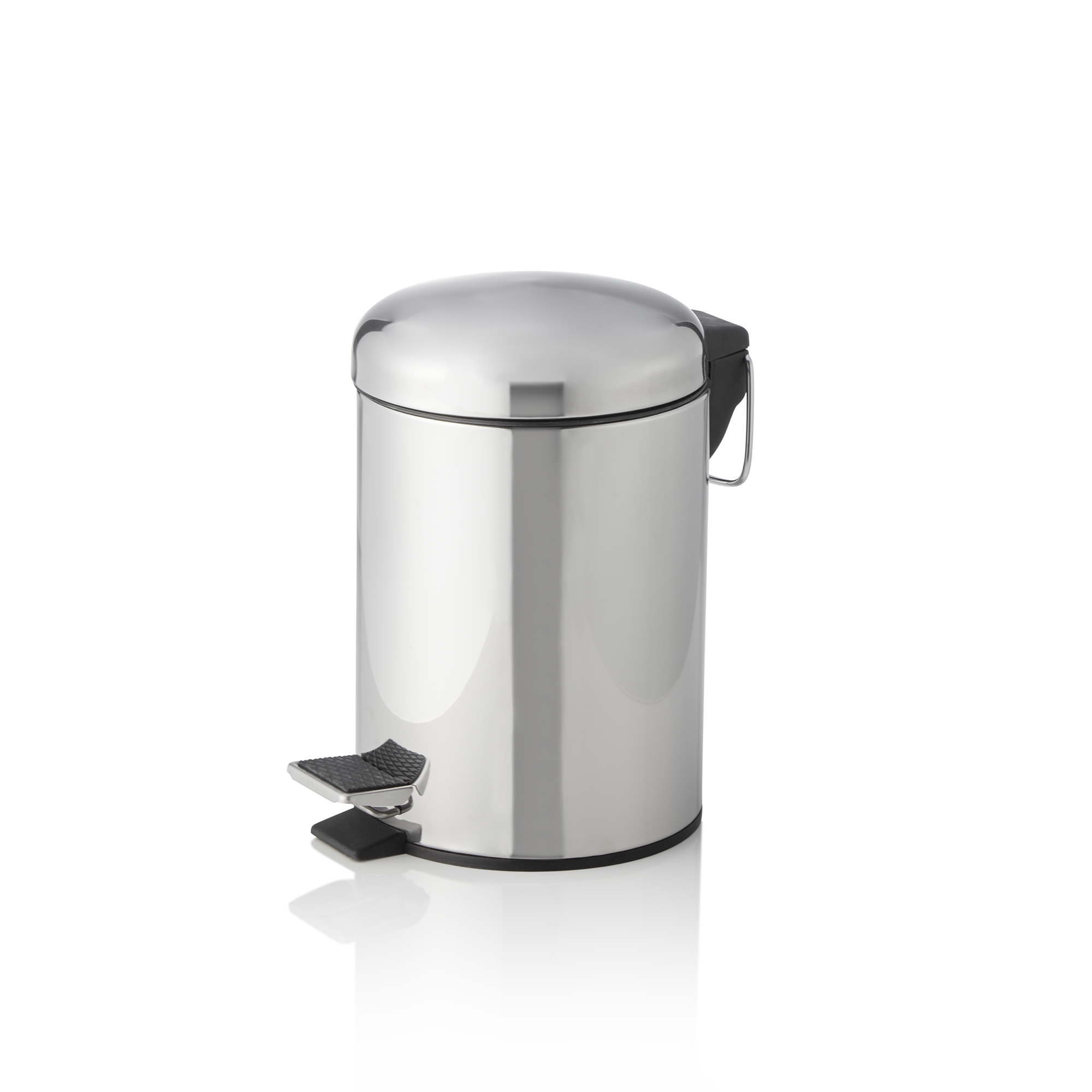 Pedaalemmer met kunststof inzet, Ø 17 cm, 3 liter, roestvrij staal