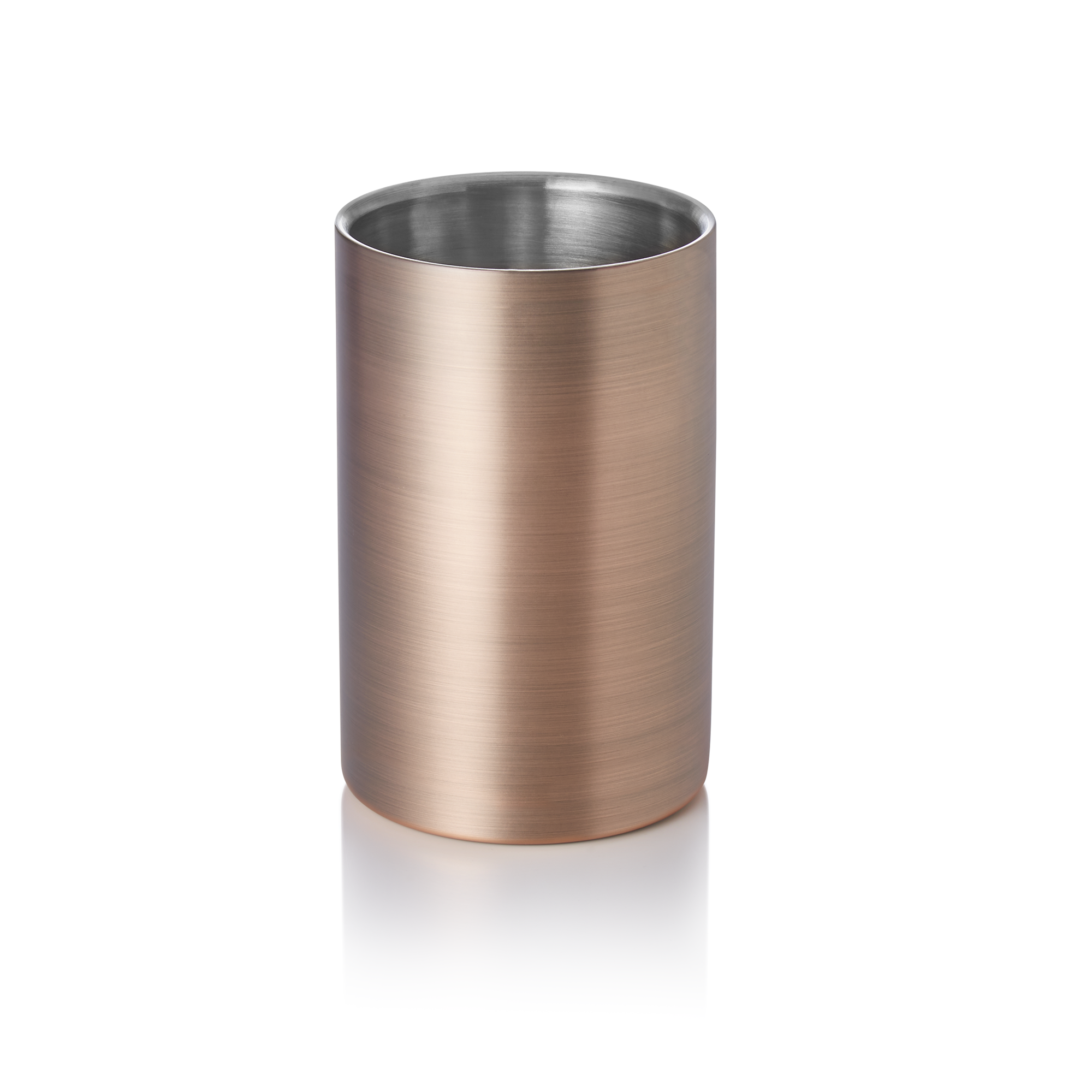 Fleskoeler, Ø 12 cm, Hoogte 19 cm, bronskleurig, dubbelwandig, chroom-nikkelstaal, PVD-coating