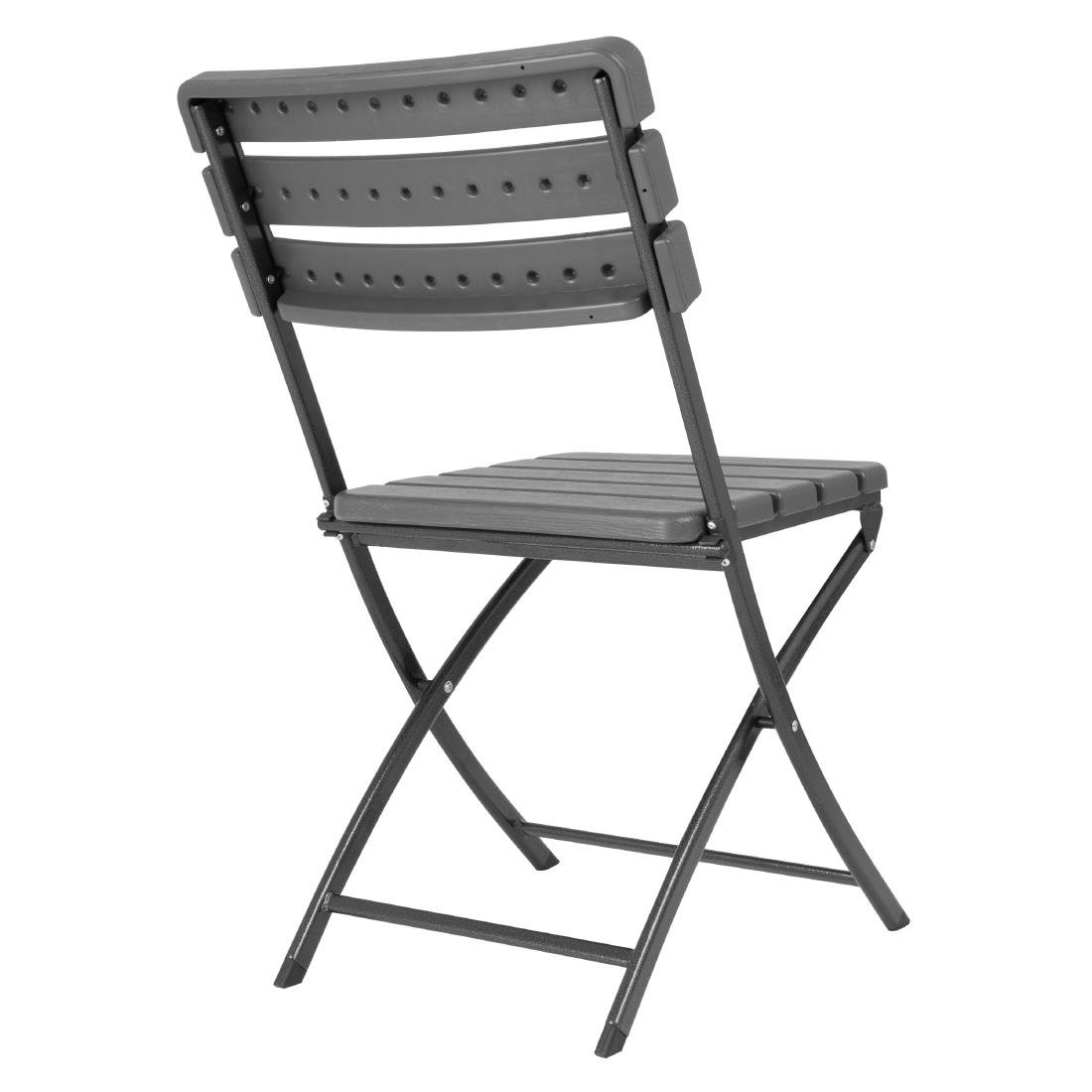 Bolero Opvouwbare Stoelen Grijs Hout Effect (2 stuks)