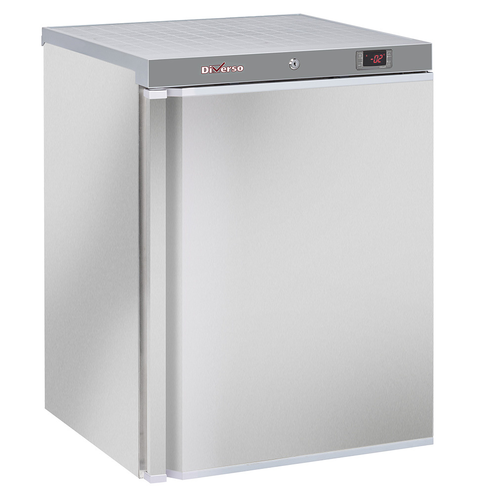 Koelkast geventileerd, 200 liter. R.V.S. - 600x625x(h)853mm
