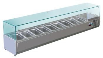Aufsatzkühlvitrine Glas-Top | 5x1/2GN oder 10x1/4GN | 2000x335x(h)435m m
