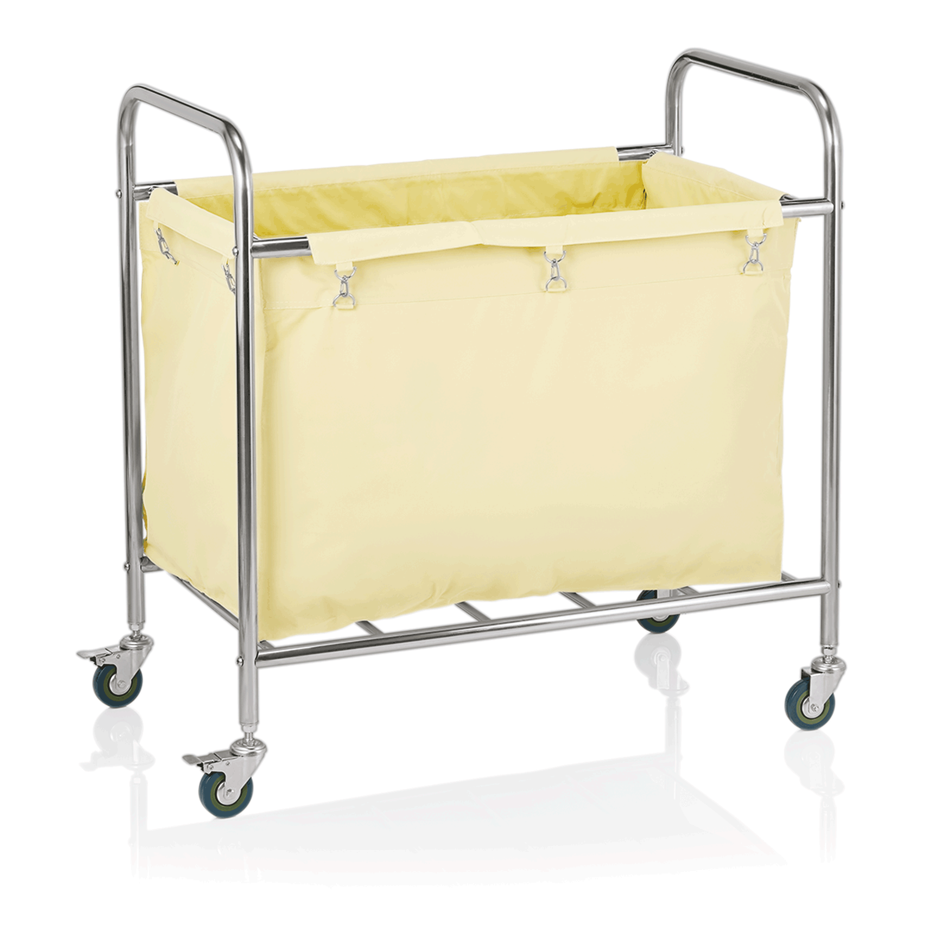 Waswagen, 90 x 55 x 90 cm, wit, roestvrij staal, gechromt, nylon