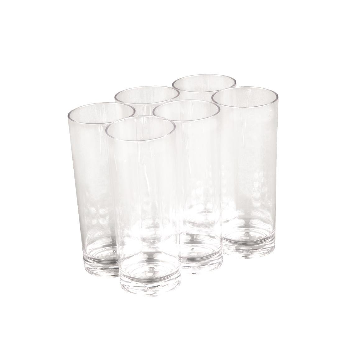 Olympia Kristallon Polycarbonat Hi Ball Gläser Transparent 360ml (6 Stück)