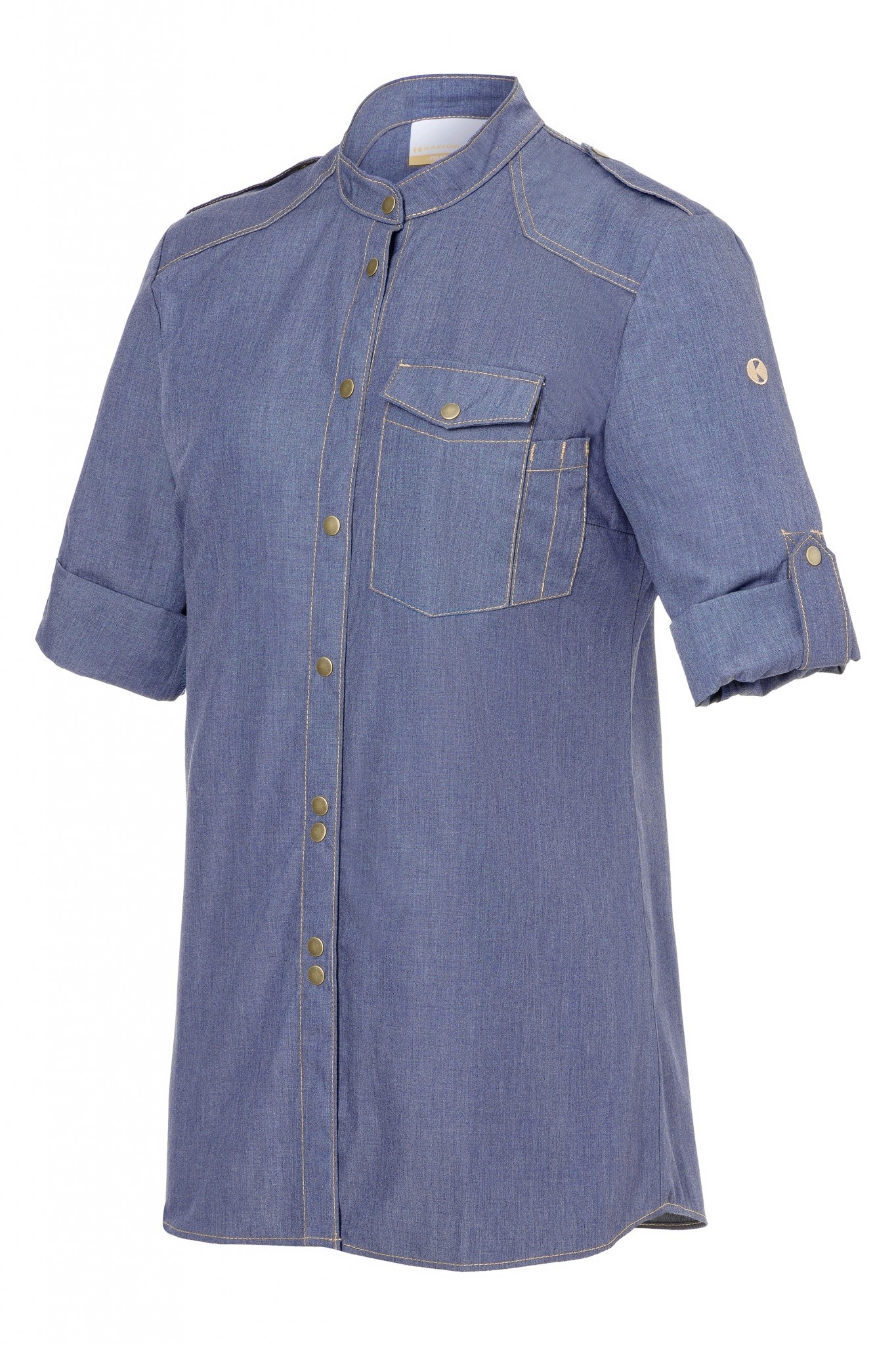 Damenkochhemd Jeans-Style | Vintage Blue | 65% Polyester / 35% Baumwolle | Erhältlich in 9 Größen