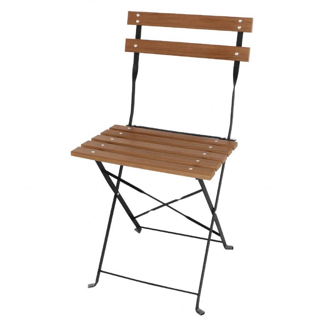 Chaises de terrasse pliantes | 2 pièces | Hauteur d'assise : 48 cm | imitation bois