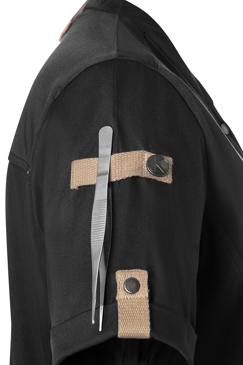 Veste de cuisine pour femme á manches courtes Green-Generation, en matériau durable, - Noir - 34