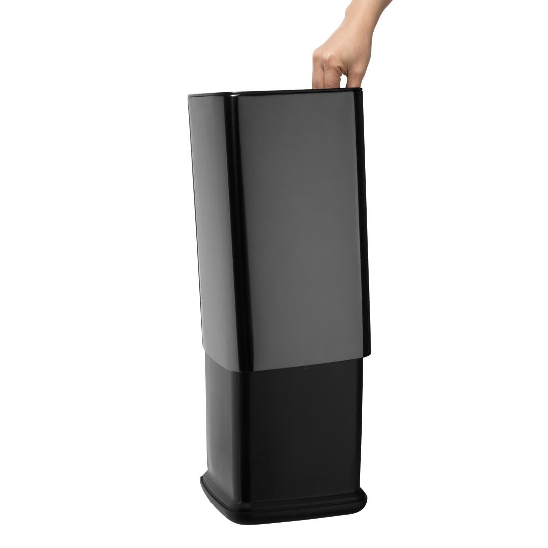 Bolero Quadratischer Abfalleimer Titanium Schwarz 10Ltr