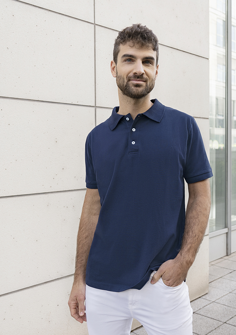 Herren Workwear Poloshirt Modern-Flair, aus nachhaltigem Material - Marine - XL