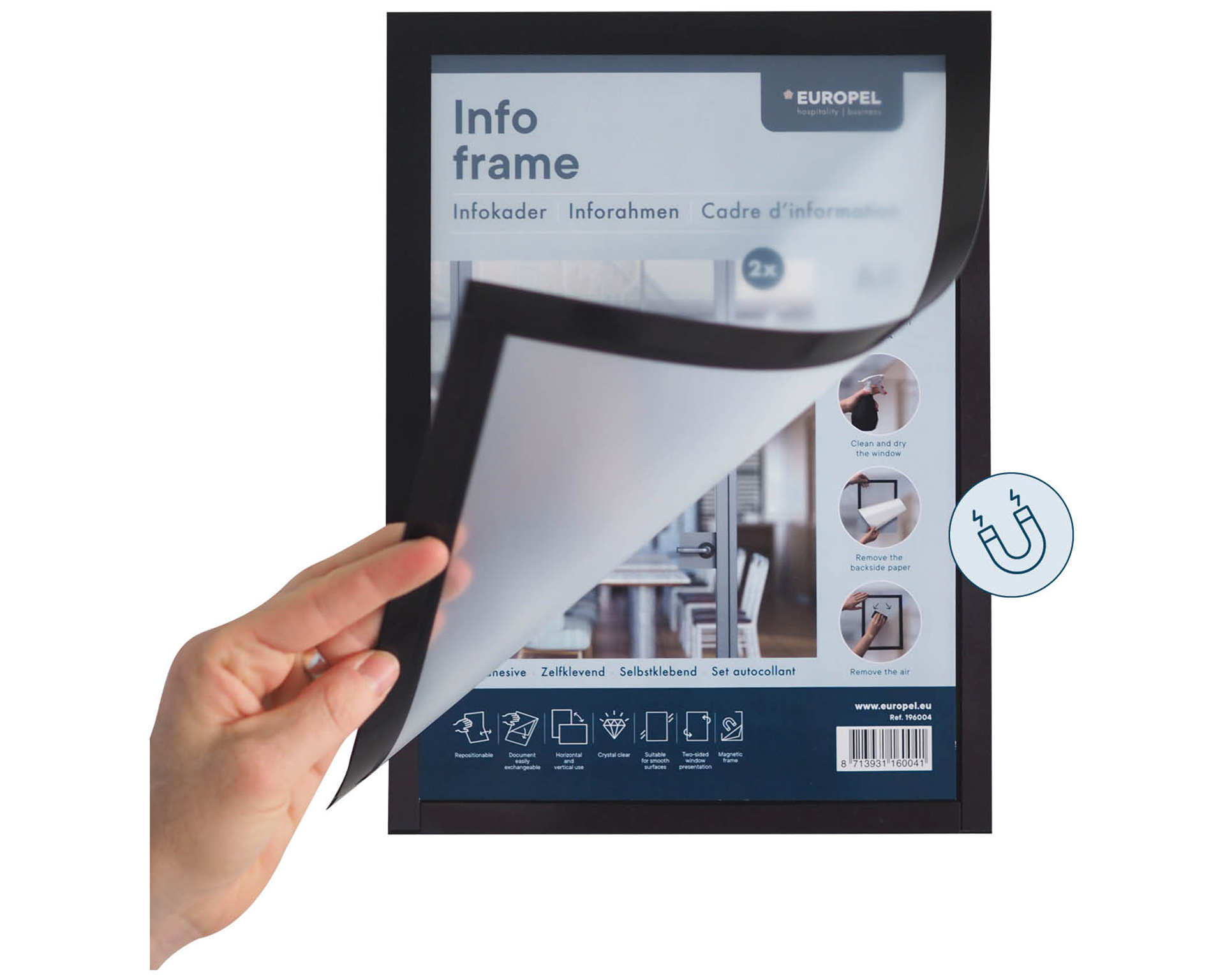 Inforahmen A5 - Selbstklebend - Rahmen rot - 2 Stück